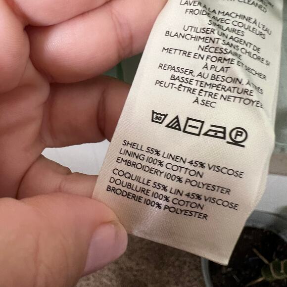 Anthropologie The Somerset Mini Dress: Embroidered Linen Edition Sz Large - Picture 7 of 11